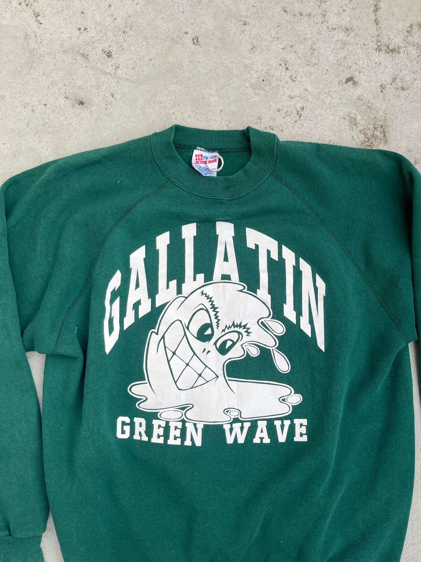Gelatin Green Wave 1980s Sweatshirt