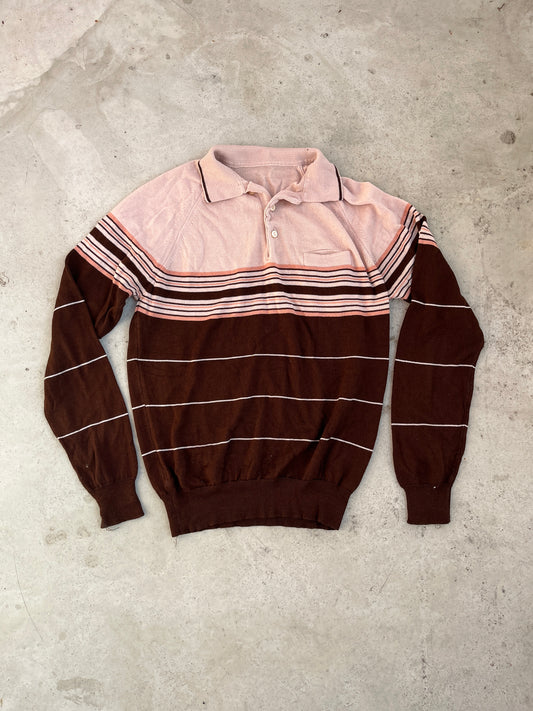 Vintage Long Sleeve Knit Polo