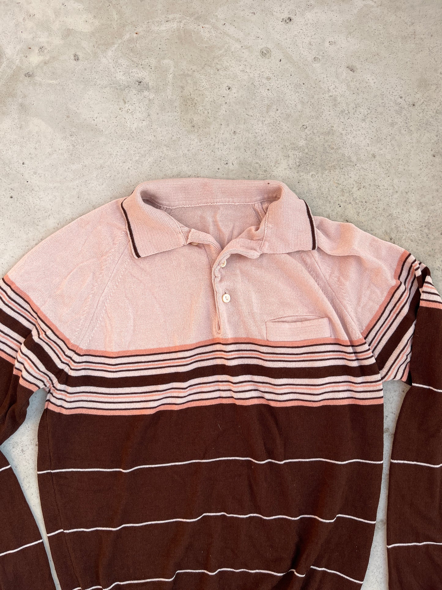 Vintage Long Sleeve Knit Polo