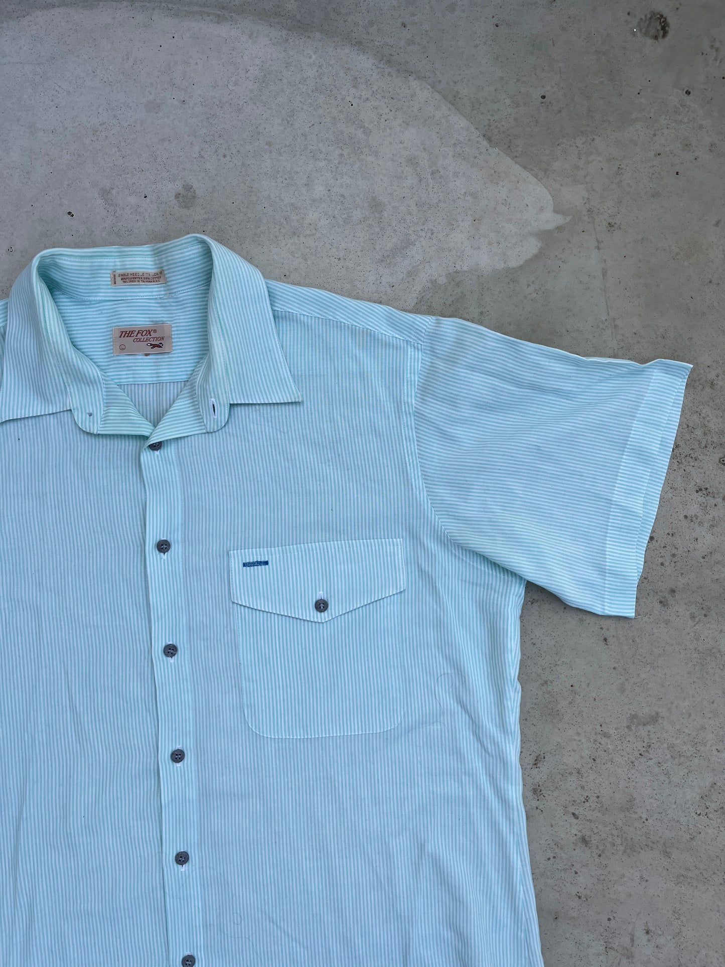 Vintage Loop Collar Pin Stripped Short Sleeved shirt