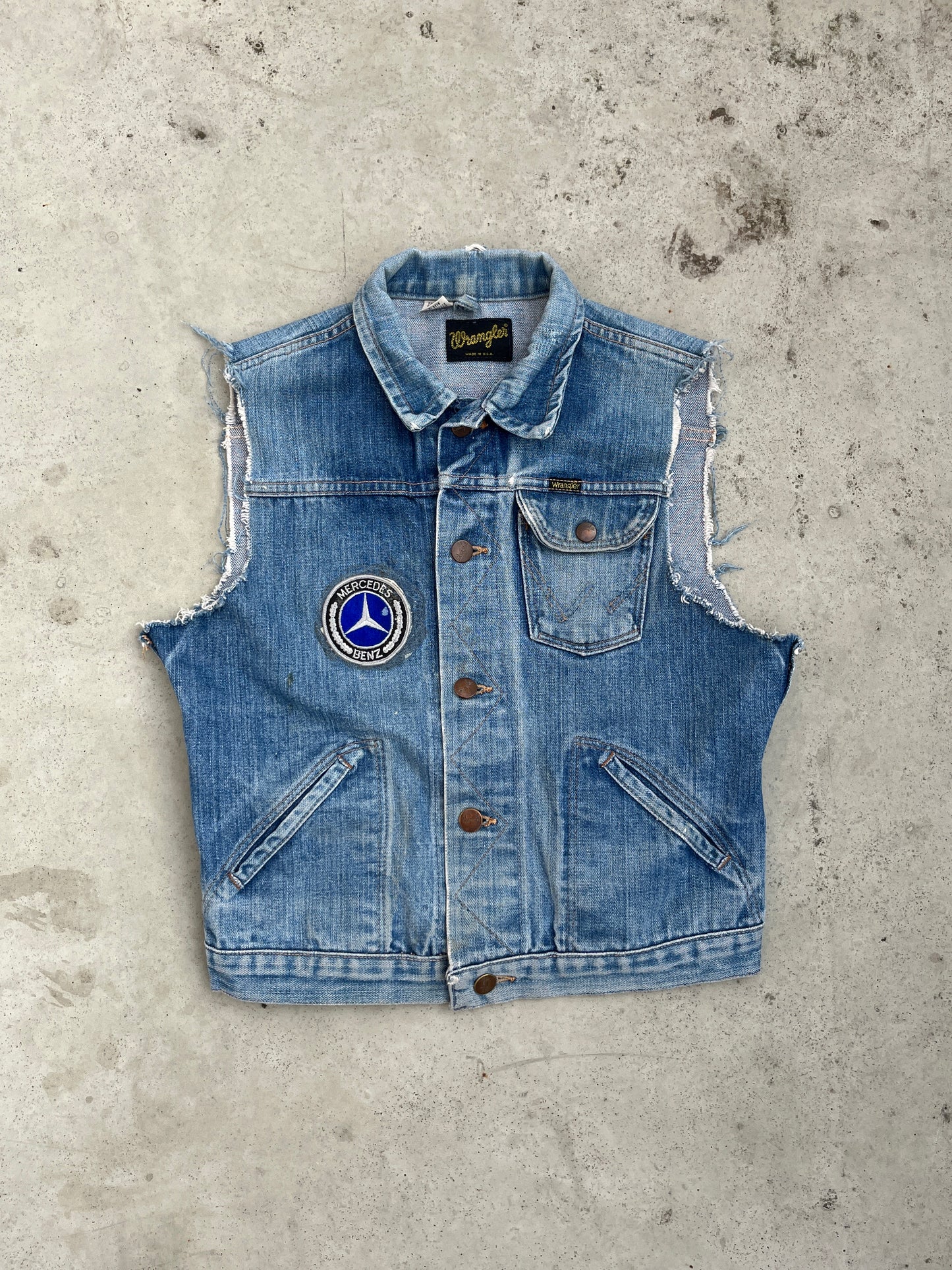 Vintage Wrangler Biker Vest